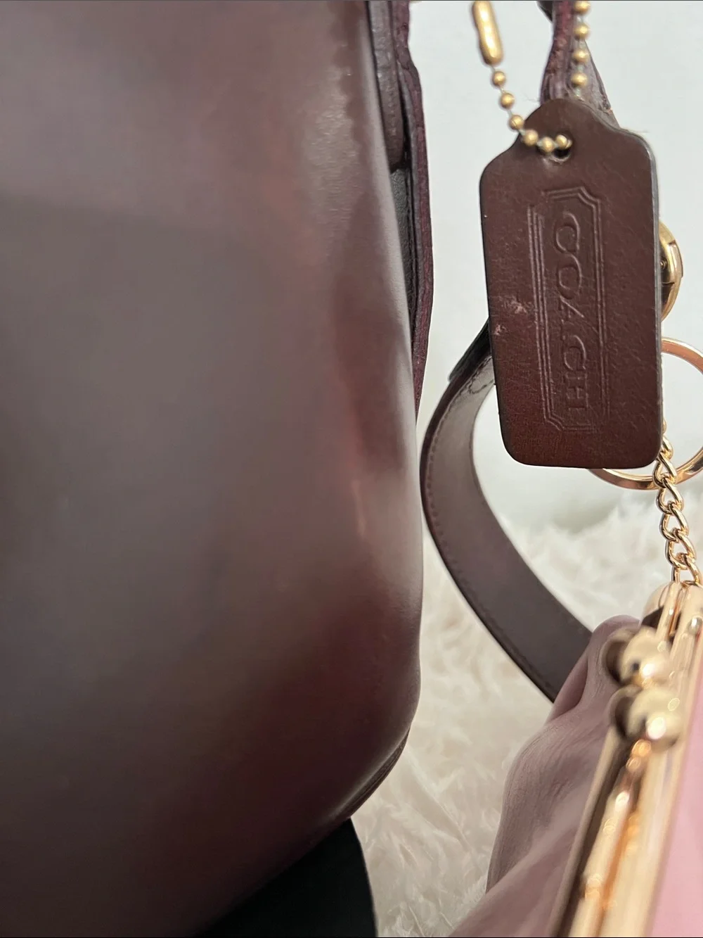 Coach Vintage  Mahogany Equestrian Leather Crossbody Bag